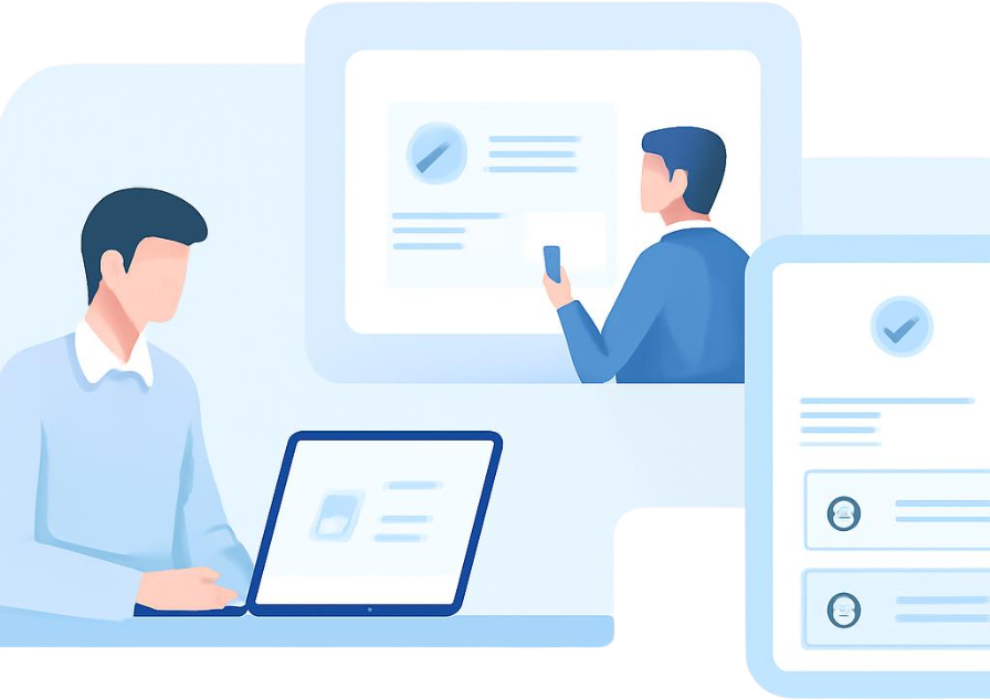Employee submitting a leave request while manager approves time off in a leave management system