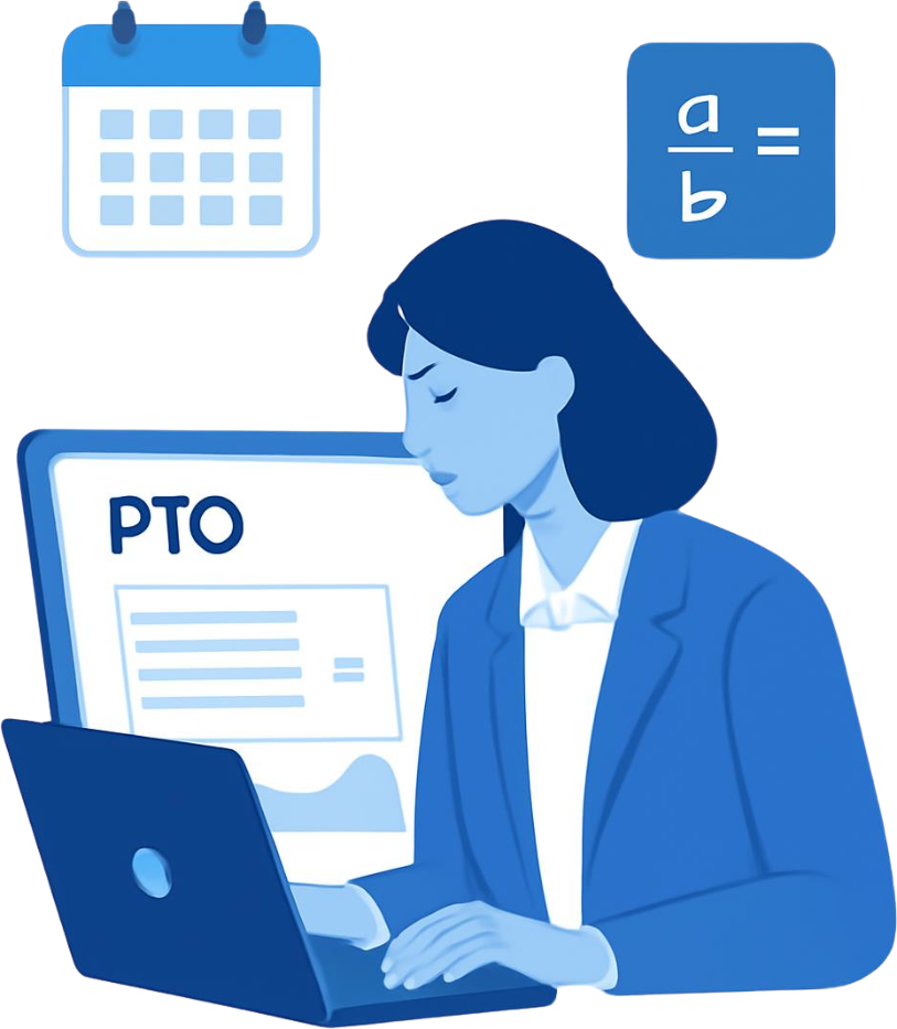 How to calculate PTO accrual — formulas and examples illustration