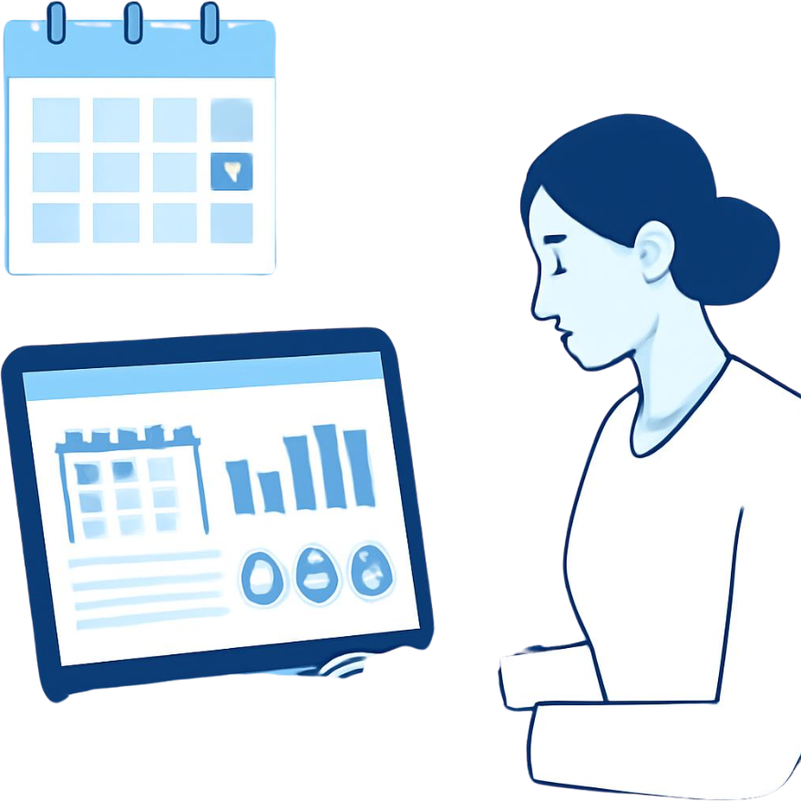 Complete guide to absence management — HR dashboard illustration